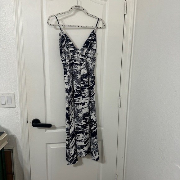 Reformation Dove Dress Naked Lunch Navy Blue Midi Dress Size 2 - Picture 7 of 8